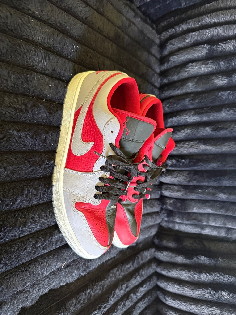 Red and White JORDAN Low-Top Sneakers